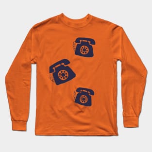 VINTAGE RETRO DESK TELEPHONES BLUE COLOR 60S Long Sleeve T-Shirt